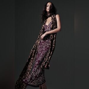 RARE NWT ZARA SEQUIN SLIP DRESS ZW COLLECTION HIGH END QUALITY burgundy/…